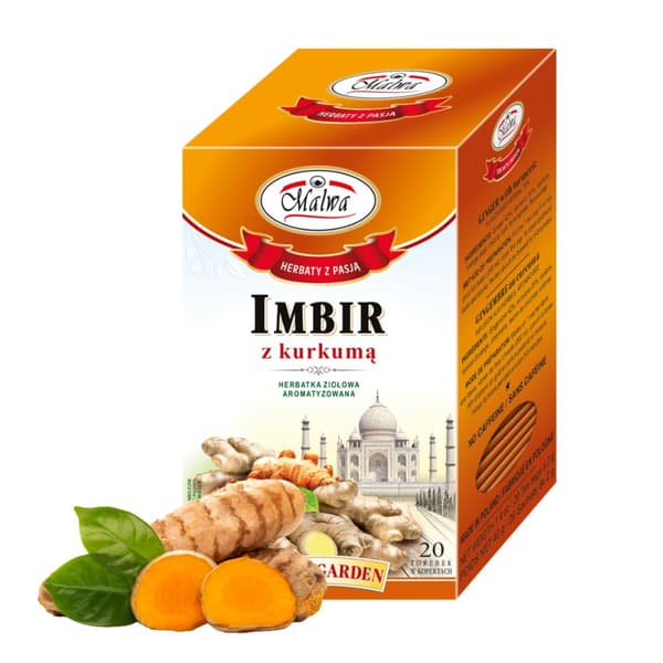 Smaksatt örtte med ingefära och gurkmeja 20 påsar / MALWA