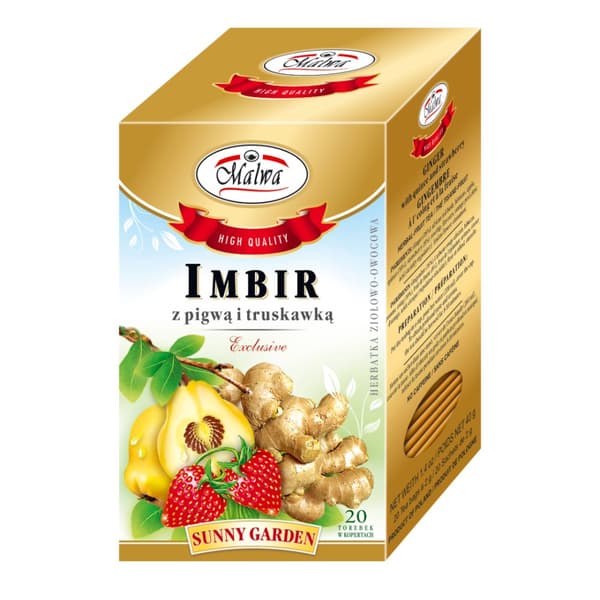 Örtte med fruktsmak, ingefära, kvitten och jordgubb 20 påsar / MALWA