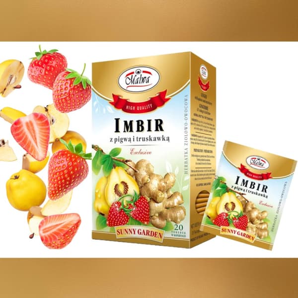 Örtte med fruktsmak, ingefära, kvitten och jordgubb 20 påsar / MALWA