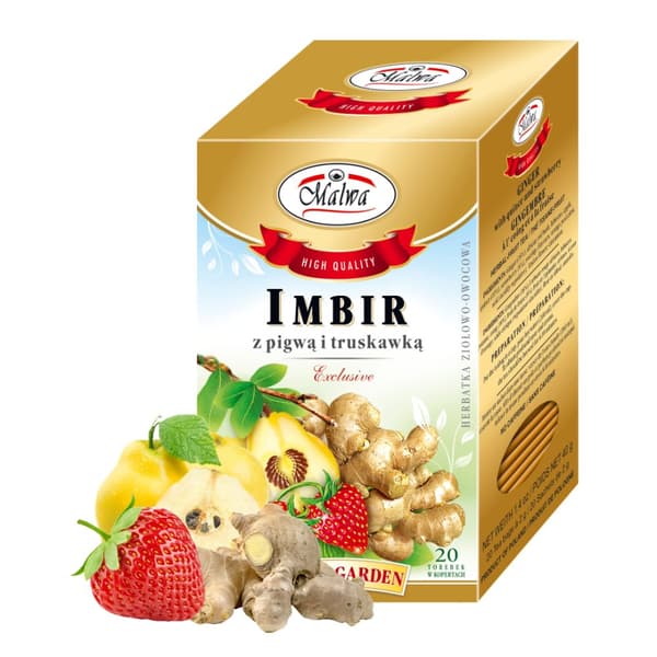 Örtte med fruktsmak, ingefära, kvitten och jordgubb 20 påsar / MALWA