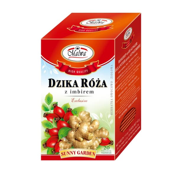 Frugt- og urtete Vild rose med ingefær 20 breve / MALWA