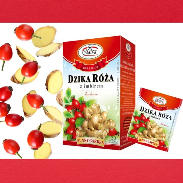 Frugt- og urtete Vild rose med ingefær 20 breve / MALWA