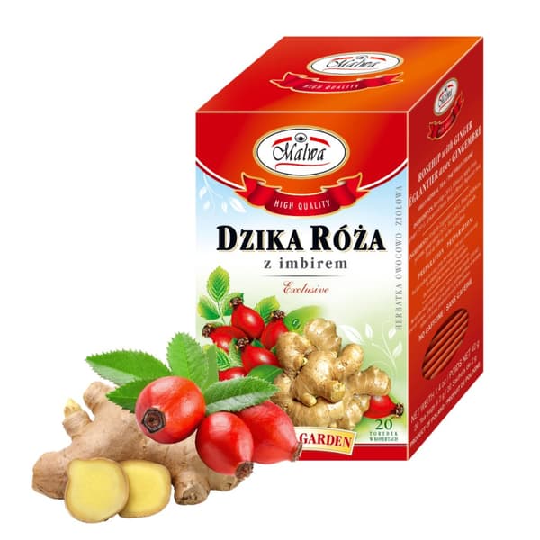 Frugt- og urtete Vild rose med ingefær 20 breve / MALWA