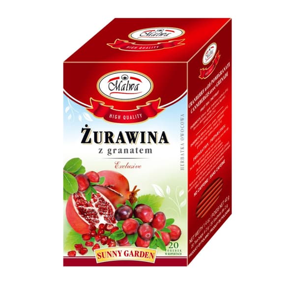 Smaksatt fruktte med tranbär och granatäpple 20 påsar / MALWA
