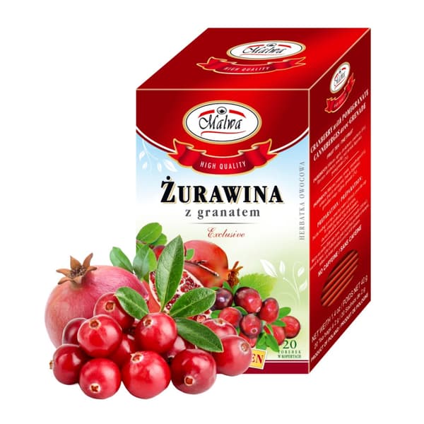 Smaksatt fruktte med tranbär och granatäpple 20 påsar / MALWA