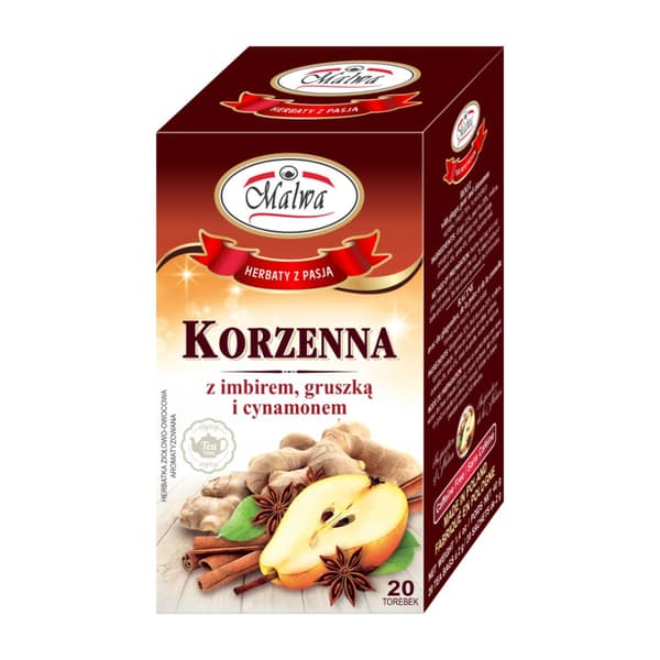 Krydret urte- og frugtte med ingefær, pære og kanel 20 breve / MALWA