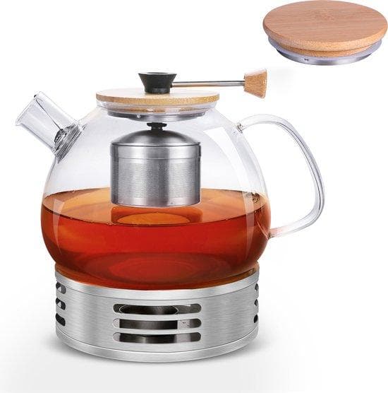 Tekanna med Seef - Glas tekanna - med Theezeef - för varmt te av iste - 1.6L