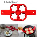 Miniatyrbild 3 av 4: Non Stick Flippin Fantastic Nonstick Pancake Maker Äggmaskin Köksring Red Hot 4 Grid (2hjärta - 2blomma)