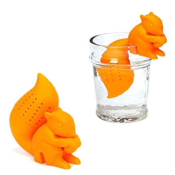 Nyhet Squirrel Style Silikon Te Infuser Herb Sil Te Filter - Blå