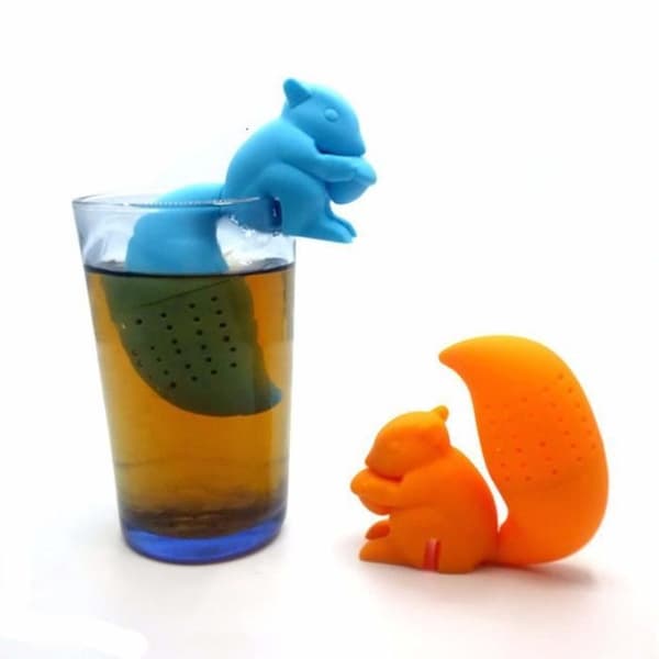 Nyhet Squirrel Style Silikon Te Infuser Herb Sil Te Filter - Blå