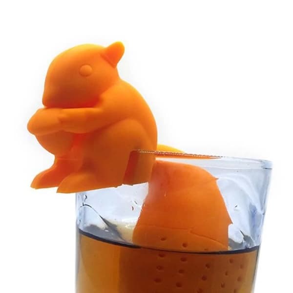 Nyhet Squirrel Style Silikon Te Infuser Herb Sil Te Filter - Blå