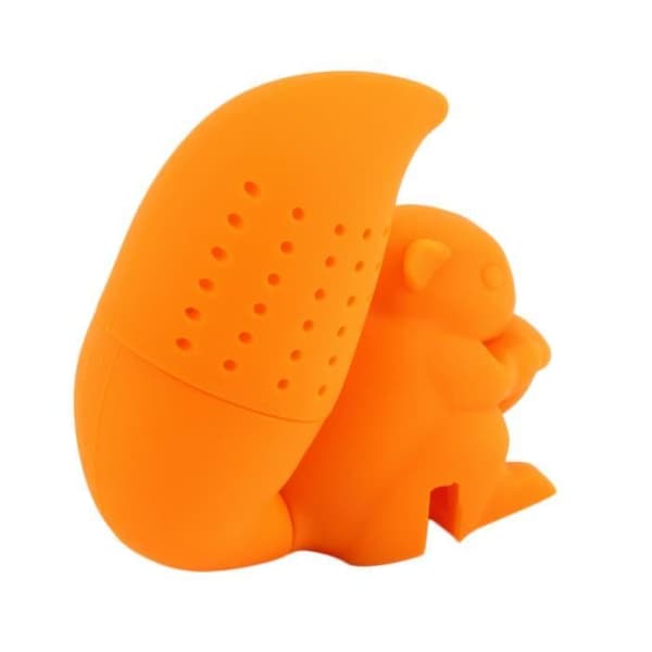 Söt ekorre tesil Silikon Lösblad Te Infuser Filter Diffuser Roligt tetillbehör Tetillbehör