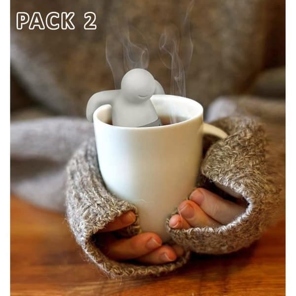 Packa 2 tefilter te-infuserare i 100 % livsmedelsgodkänd silikon utan BPA