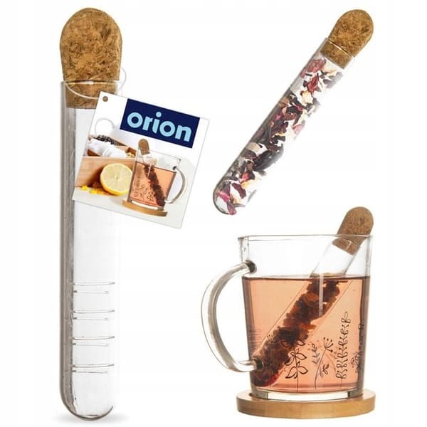 "TEKOPP I GLASS, TEA-HAK, HERBSTRYCKARE, 13CM"