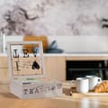 Miniatyrbild 2 av 6: Relaxdays Teaskåp med 9 fack, i MDF och akryl, med lock, HLP: 9 x 25 x 25 cm, natur och svart