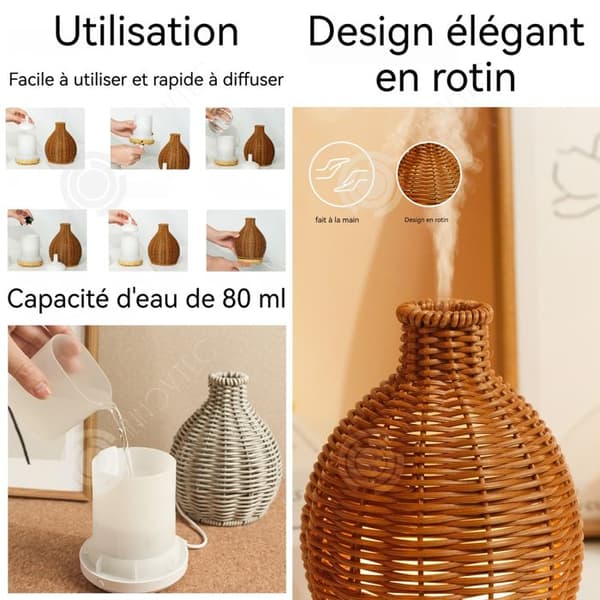 INN Aromaterapimaskin 80ml ultraljudsscan intelligent skydd mot vatten- och strömavbrott diffusor