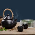 Miniatyrbild 2 av 6: Relaxdays Round Tea Box, Presentbox, Tepåse, Spice, Lock, 6 Fack, HxD 7,5x20 cm, Transparent