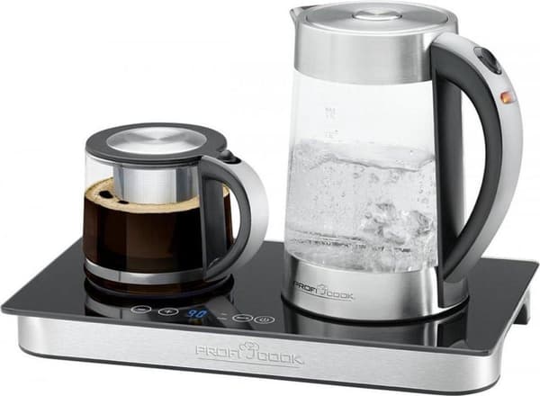 ProfiCook PC-TKS 1056 vattenkokare 1,7 L Svart, Rostfritt stål, Transparent