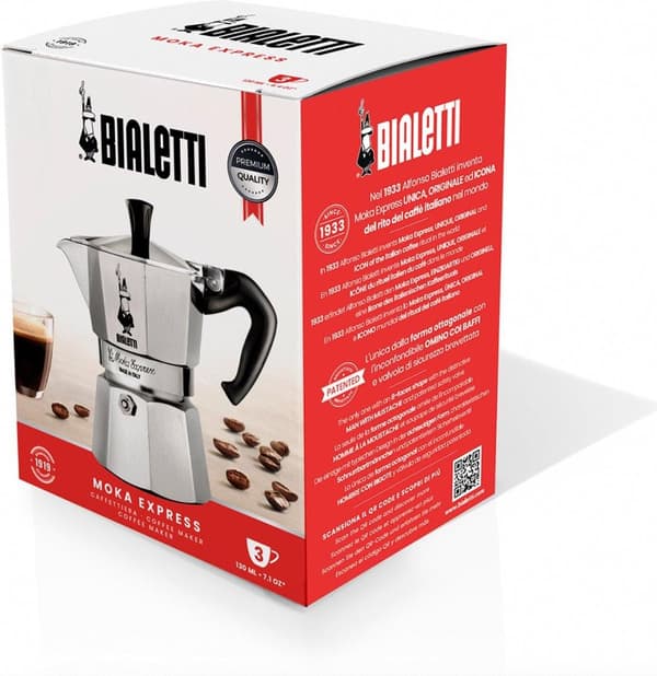 Bialetti Moka Express Moka kattila 0,2 L alumiinia, musta