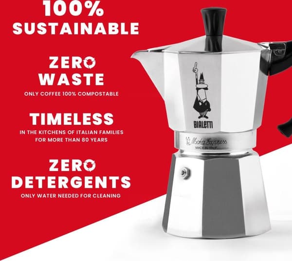Bialetti Moka Express Moka kattila 0,2 L alumiinia, musta