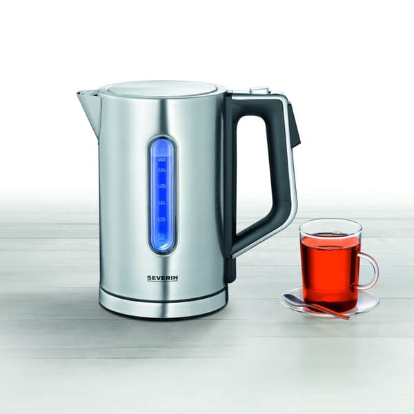 Severin 3418000 electric kettle 1.7 L 3000 W Black, Stainless steel