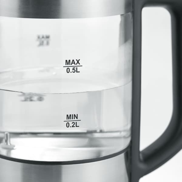 Severin WK 3458 electric kettle 0.5 L 1100 W Black, Transparent
