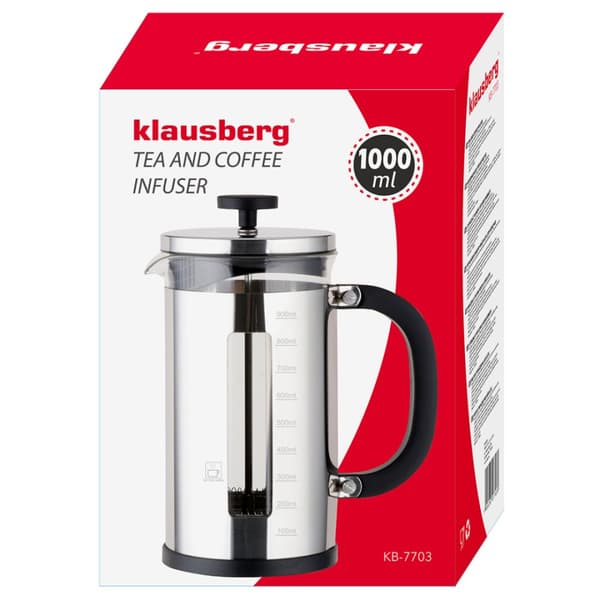 KOLVBRYGGARE FÖR KAFFE/TE 1000ml KLAUSBERG KB-7703