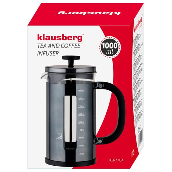KOLVBRYGGARE FÖR KAFFE/TE 1000ml KLAUSBERG KB-7704