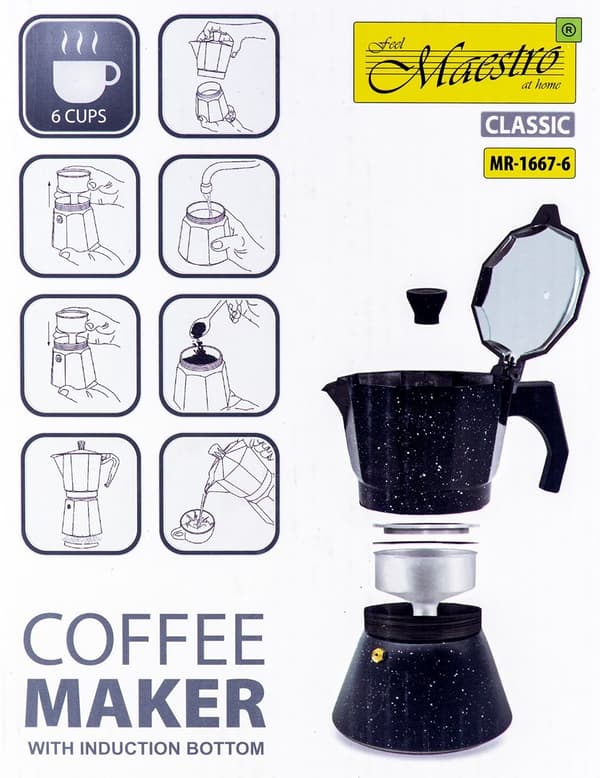 Kahvinkeitin 6 kupille MR-1667-6 MAESTRO
