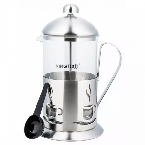 KINGHOFF KAFFE/TEBRYGARE MED TRYCK 600ml KH-4831