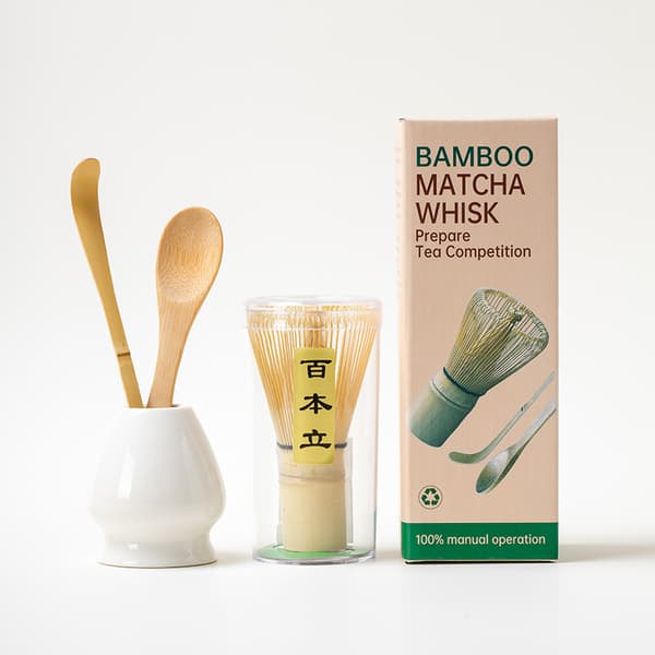 INF Matcha Whisk Set SQ Small Set 4pcs Glossy White New Box