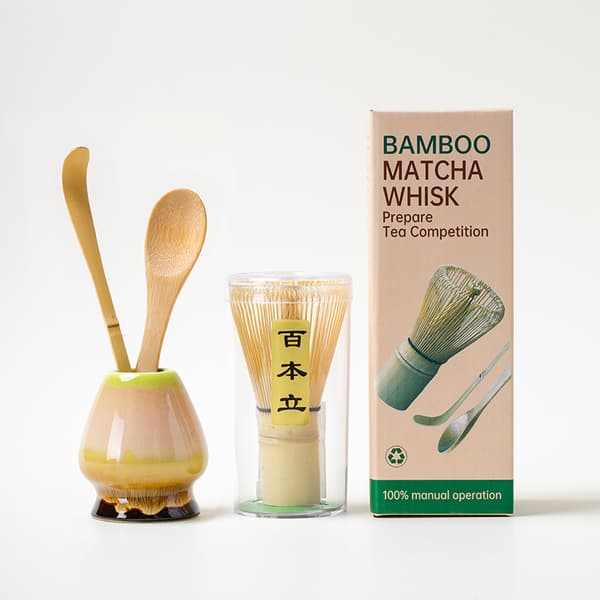 INF Komplett Keramisk Matcha Set med Bambuvisp och Skopa