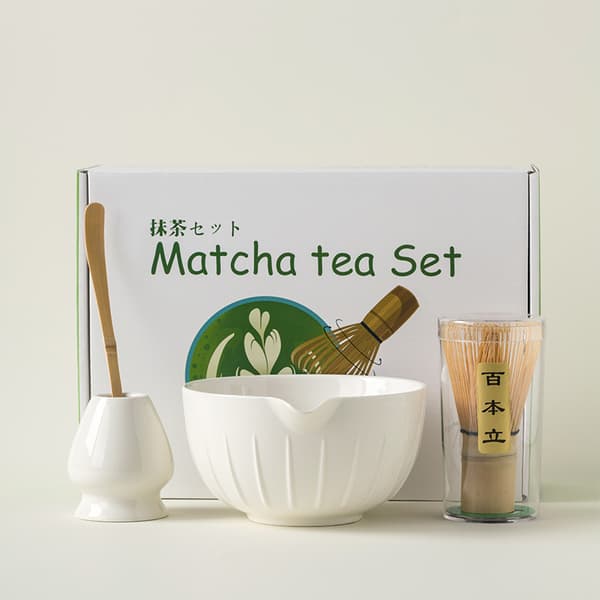 INF Elegant Keramisk Matcha Skål Set med Bambu Visp Set