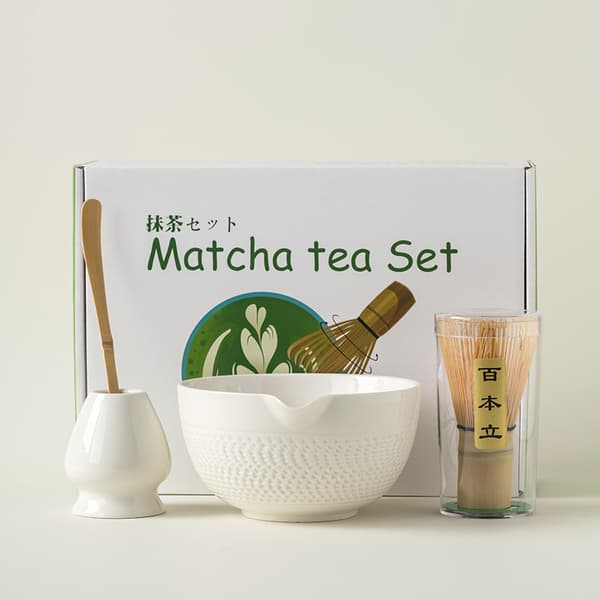 INF Matcha Broom Set SQ Jump Knife Glossy White 4-Piece Set