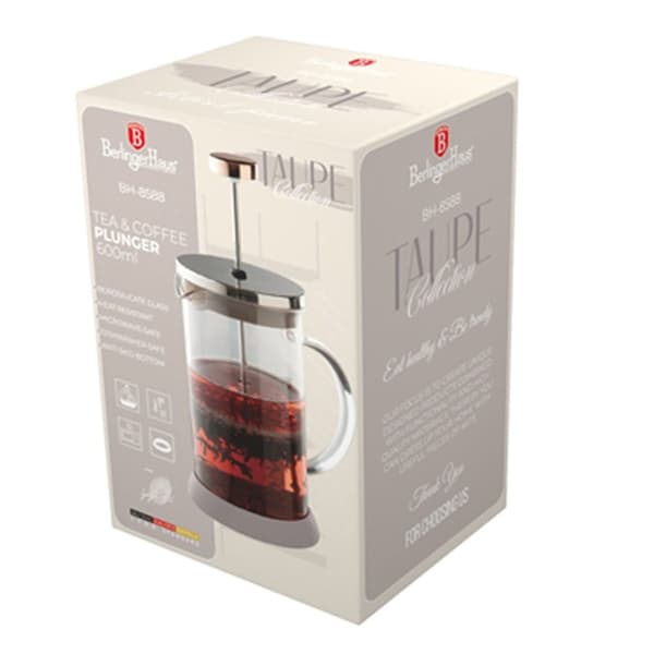 Piston Kaffe- og temaskine 600ml Berlinger Haus Bh-8588 Taupe Lumarko!
