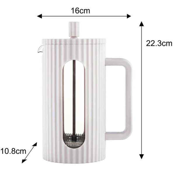Piston Kaffe-/Temaskine 1000ml Klausberg Kb-7753 Hvid Lumarko!