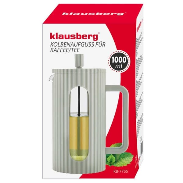 Piston Kaffe-/Temaskine 1000ml Klausberg Kb-7755 Grøn Lumarko!