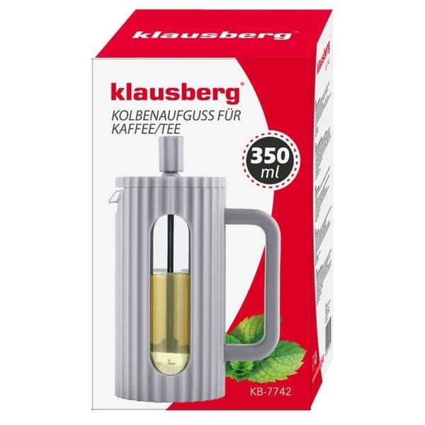 Piston Kaffe-/Temaskine 350ml Klausberg Kb-7742 Grå Lumarko!