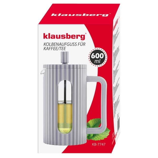 Kolv Kaffe-/Tebryggare 600ml Klausberg Kb-7747 Grå Lumarko!