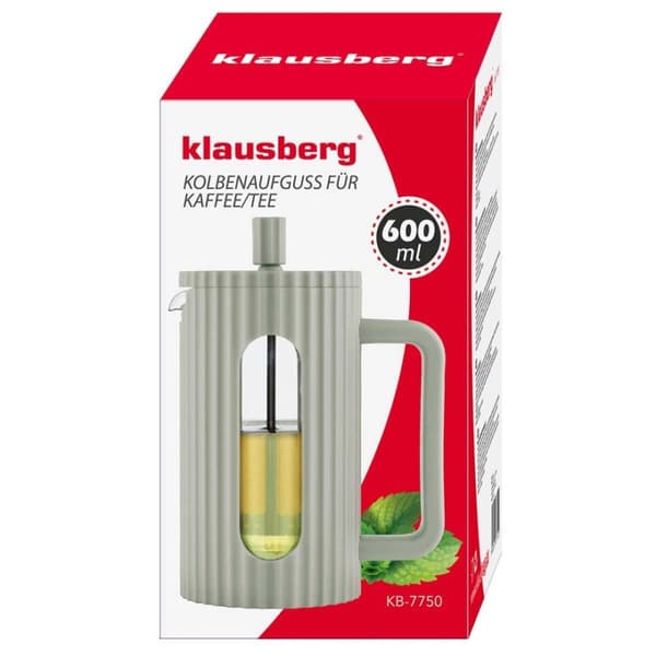Piston Kaffe-/Temaskine 600ml Klausberg Kb-7750 Grøn Lumarko!