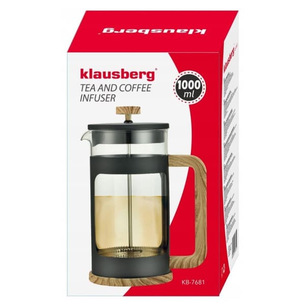 Piston Kaffe-/Temaskine 1000ml Klausberg Kb-7681 Lumarko!