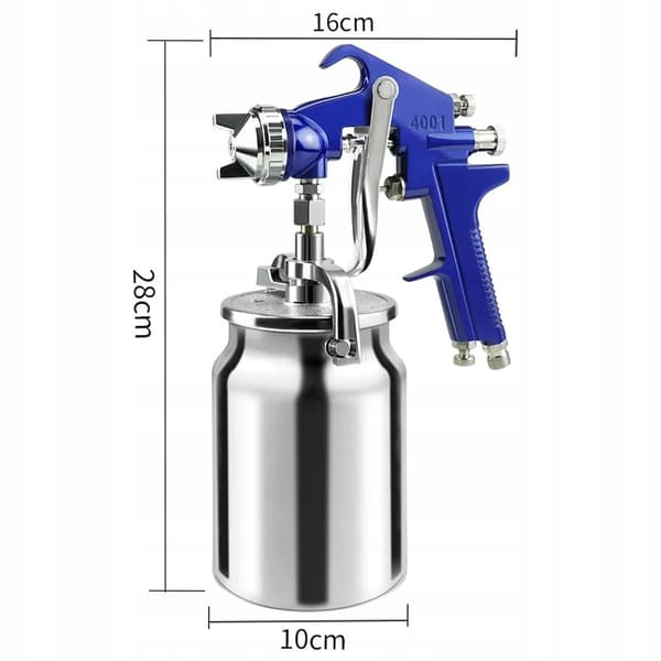 LVLP färgpistol med en 1L metalltank och ett 1,4 mm munstycke