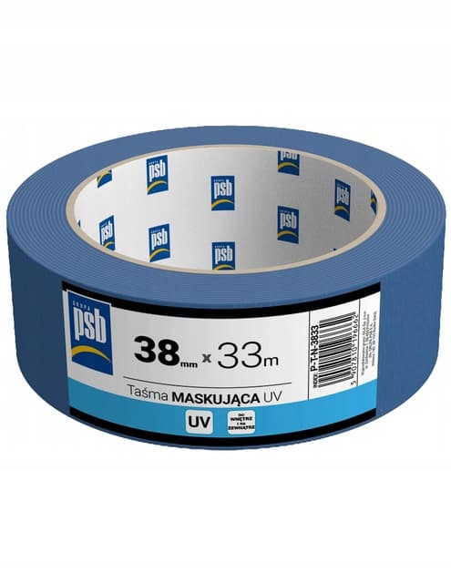 Sininen UV-maalarinteippi 38 mm 33 m