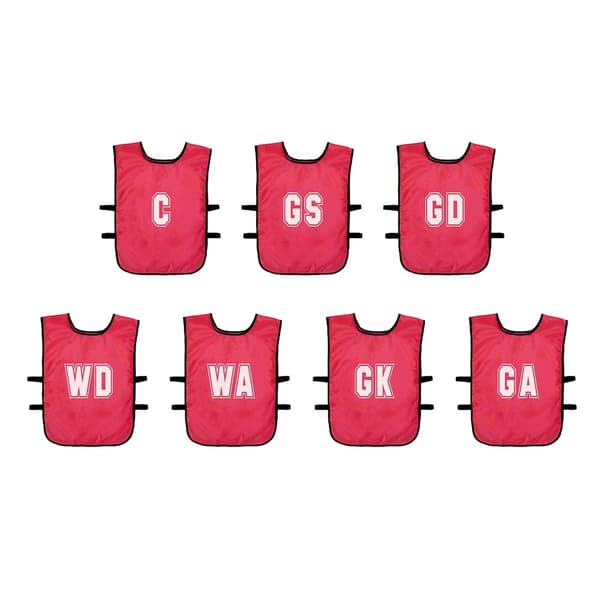 Precision Childrens/Kids Mesh Netball Training Bib (Pack of 7) Red 2-3 Years
