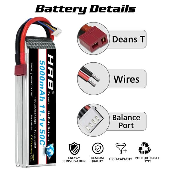 Lipo Batteri, Høj Kapacitet, Flere Spændingsmuligheder, 222V 4000mAh EC5