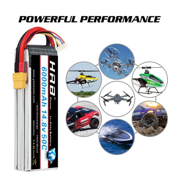 Lipo Batteri, Høj Kapacitet, Flere Spændingsmuligheder, 222V 4000mAh EC5
