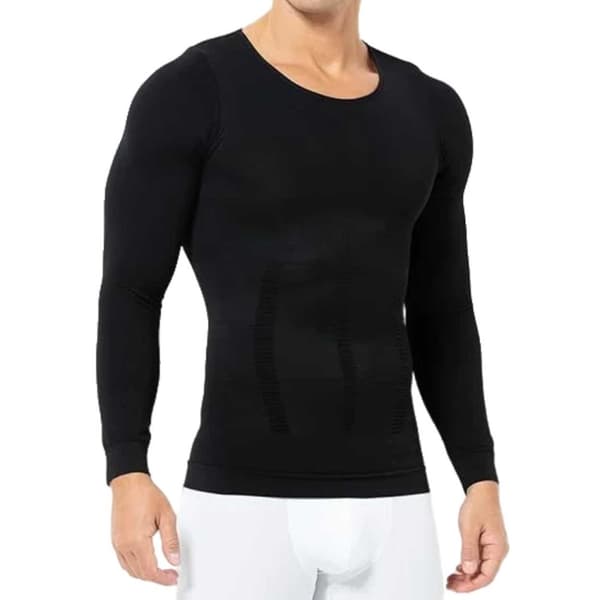 Langærmet Shaping Posture Shirt T-shirt Better Posture | Valgbar størrelse | Sort