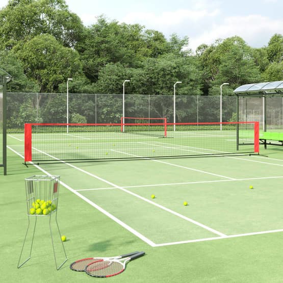 Tennisnät Svart Och Röd 600X100X87 Cm Polyester