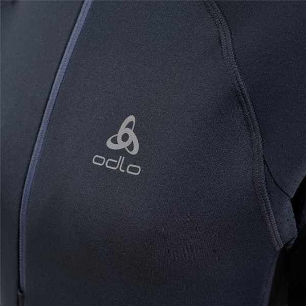 Unisex Langærmet T-shirt Odlo 1/2 Zip Zeroweight Sort