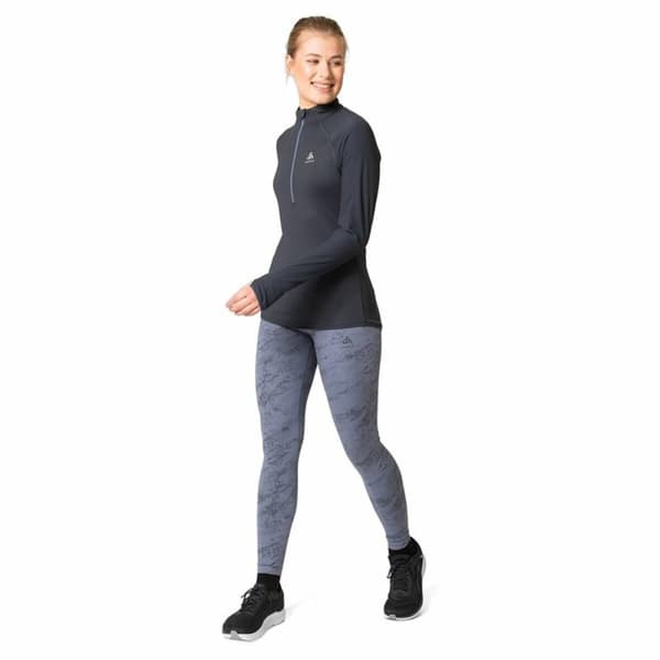 Unisex Langærmet T-shirt Odlo 1/2 Zip Zeroweight Sort